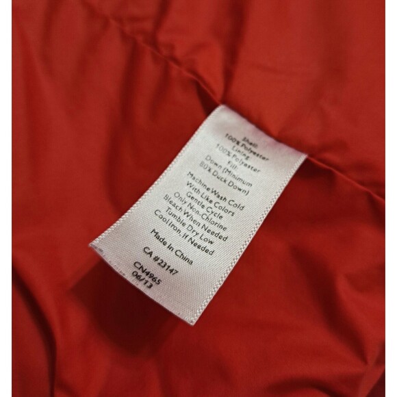 Talbots Petite Small Quilted Puffer Vest Duck Down Fill Red Zip Pockets Jacket - Picture 6 of 9